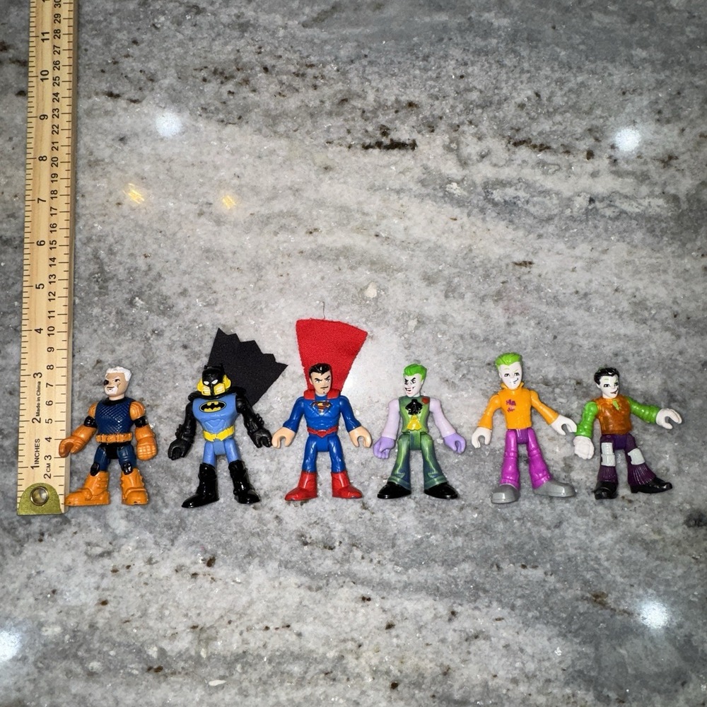 Lot Of 6 Imaginex Mini Figures DC Comics Joker Villain Superman Batman